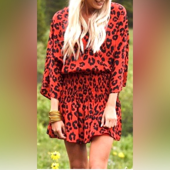 NWT Buddy Live Lennox Lepord  Print Dress - Picture 2 of 7